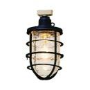 シーリングライト レトロ ダクトレール ブラック クラックガラス ハウス球付き