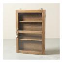 ミニキャビネット アンティーク家具 おしゃれ 木製 ブラウン シンプル ガラス ラック 高さ92