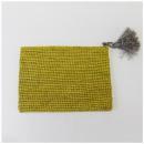 RAFFIA タッセル クラッチバッグ ナチュール YL おしゃれ ナチュラル 幅34cm