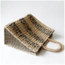 ABACA スクエアバッグ ストレープ GY グレー トート おしゃれ ナチュラル 幅40cm