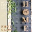 掛け時計 HOME 英語 クロック 木 スイープムーブメント