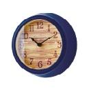 掛け時計 木目調 静音 クール シック ネイビー