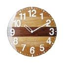 電波掛け時計 コルク 木 見やすい文字 ナチュラル