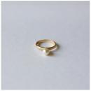 リング L 真鍮 ガラスパール 大人可愛い 通販