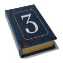 収納ボックス 小物入れ アンティーク レトロ洋書 数字3 幅21 ブルー