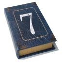 収納ボックス 小物入れ アンティーク レトロ洋書 数字7 幅21 ブルー