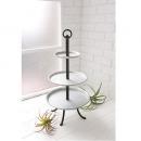 スリーティアスチールプレート シャビー シルバー 小物入れ ディスプレイ スチール 3段