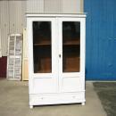 キャビネット アンティーク調 おしゃれ 木製 本棚 ナチュラル ハンガリー ホワイト 高さ198