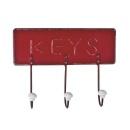 フック ウォールハンガー 鍵 キー 小物 カラフル 3連 レッド 幅28.8