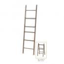 ラダーL 茶 ブラウン 木製 フレンチ アンティーク調 おしゃれ ディスプレイ ラック シェルフ