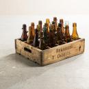 ウッドケース入りボトル ディスプレイ アンティーク雑貨 おしゃれ ナチュラル アンバー 幅45