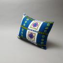 クッション アンティーク調 レトロ おしゃれ 続柄 フラワー柄 ブルー かわいい 幅30