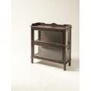 ガラスキャビネット アンティーク家具 シャビー 木製 シェルフ 2段 棚 ブラウン 高さ84