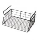 ハンギングバスケット ブラック シンプル アイアン ハンドル シェルフ かご 幅36.5