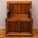 モンクスベンチ アンティーク家具 おしゃれ 木製 ブラウン デスク 収納 高級感 高さ53