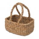 バスケットレクトハンドル かご 収納 ナチュラル アジアン 自然 小物入れ 編み タイパ 水草