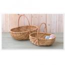 ウィッカーバスケット2個セット ナチュラル カントリー かご 持ち手付き かわいい 天然素材 小物