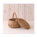 ウィッカーバスケット ナチュラル カントリー かご かわいい 天然素材 小物 持ち手 蓋つき