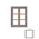 Petit monde ウィンドウフレームL ダブルドア ディスプレイ 壁掛け 小窓 木製 青