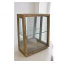 ラスティ プチショーケース アンティーク調 おしゃれ 茶 収納 ディスプレイ 木製 棚 ガラス