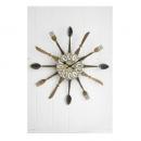 ダイナー クロック シャビー 壁掛け 時計 電池 おしゃれ スチール カトラリー ユニーク