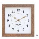 バウムクロック01-BR ブラウン 木製フレーム 北欧 おしゃれ 壁掛け 時計 スクエア