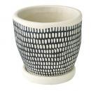 SPICE レリーフ プランター ドットライン ブラック 2個セット おしゃれ 直径12.5