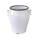 SPICE プロヴァンスブリキ リングハンドルポット ホワイト プランター 琺瑯 高さ32.5