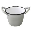 SPICE プロヴァンスブリキ ハンドルポット ラウンド グレー 2個セット プランター 高さ8