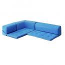 ロディ フロアソファ3点セット ファブリックソファ ブルー リビング カジュアル おしゃれ 幅175