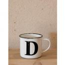 イニシャルマグD3個セット ホーロー アンティーク風 おしゃれ 白 ホワイト アルファベット コップ