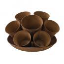 SPICE ラスティ7連ポット ガーデン雑貨 おしゃれ プランター キャメル 高さ20