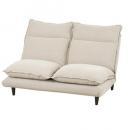 リクライニングラブソファ ファブリックソファ リビング カジュアル ベージュ 天然木 幅134