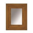 WOODミラー アンティーク調雑貨 ウォールミラー シャビー イエロー 木製 鏡 幅71