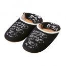 ルームシューズ Lサイズ シンプル おしゃれ スリッパ 部屋履き コットン ブラック ～27cm