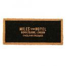 玄関マット ヴィンテージ調 コイヤマット かっこいい アメリカン 英語 ブラック おしゃれ 幅55