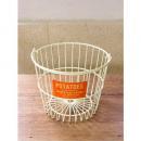 ワイヤーバスケット ポテト かご 野菜保存 ランドリー おしゃれ かわいい 白 オレンジ 洗濯かご