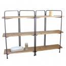 SPICE ジョセフアイアン 3段ワイドシェルフ ナチュラル WOOD 棚 木製 高さ119