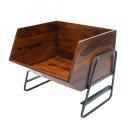 ボックススタンド ミディアムブラウン 木製 アイアン アンティーク調 ハンドメイド 収納 幅43