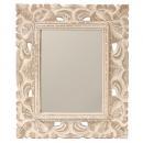 ウッドレリーフミラーL ナチュラル鏡 壁掛け エレガント おしゃれ フレーム アンティーク調 幅60