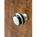 レトロノブボーダーWH ドアノブ かわいい 水牛 おしゃれ DIY 白 黒 取っ手 ラウンド