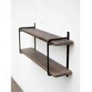 2段シェルフ 木製 スワン材 ナチュラル 自然 シェルフボード おしゃれ DIY アンティーク調