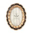 波型オーバルフォトフレームブラック 2個セットおしゃれ アンティーク調 エレガント 優雅 高20.5