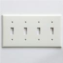 スチール 4口 スイッチプレート ホワイト DIY スイッチカバー made in USA