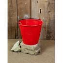 プラスチックバケツM 赤 3個セット ヴィンテージ調 おしゃれ バケツ レッド 掃除道具