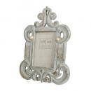 レリーフフォトフレーム ブルー マンゴーウッド 木製 おしゃれ アンティーク調 エレガント 縦30