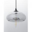 グレーグラスペンダントシェードディスク ランプシェード 照明器具 ペンダントライト 高さ145