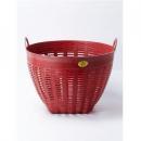 ハンドル付バスケット レッド 3個セット カジュアル プラスチック かご おしゃれ 直径430