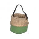 CEMENT BASKET POT ALMOND GREEN Lプランター バスケット 高さ19.5