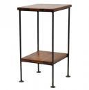 サイドテーブル 木製 シンプル アイアン アンティーク調 シーシャムウッド 高さ48